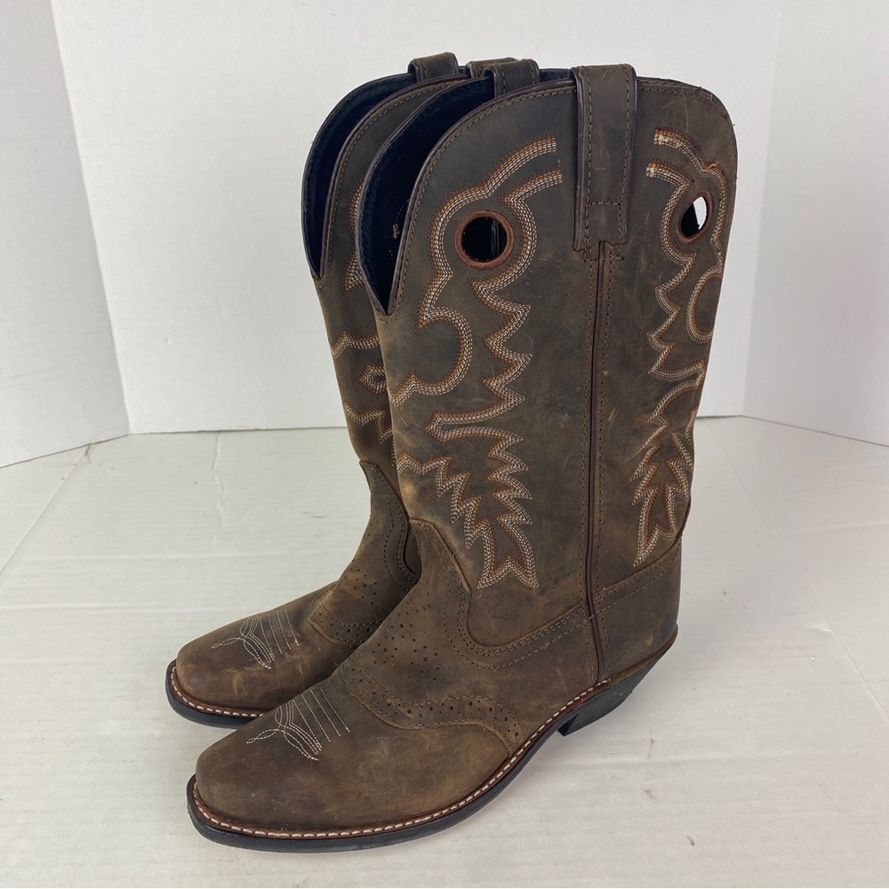 Mastersons Women Size 9 Cowboy Boots RB1688 Brown Leather Western Embroidered